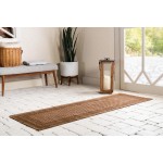 Rug Unique Loom Outdoor Border Light Brown Runner 2' 2 x 6' 0