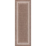 Rug Unique Loom Outdoor Border Brown Runner 2' 0 x 6' 0