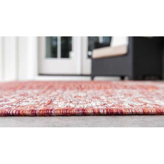 Rug Unique Loom Outdoor Border Rust Red Runner 2' 0 x 6' 0