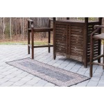 Rug Unique Loom Outdoor Border Charcoal Gray Runner 2' 0 x 6' 0