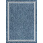 Rug Unique Loom Outdoor Border Blue Rectangular 10' 0 x 14' 0