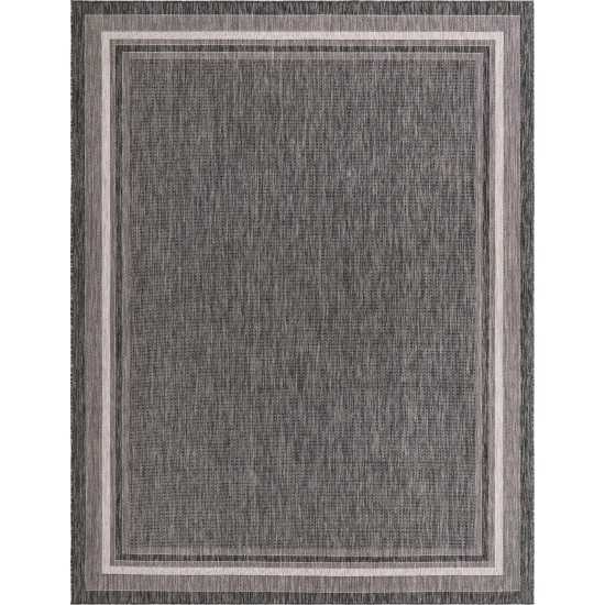 Rug Unique Loom Outdoor Border Black Rectangular 10' 0 x 13' 0