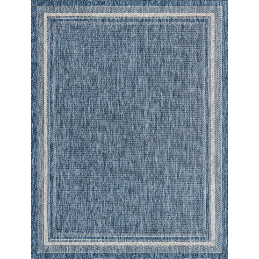 Rug Unique Loom Outdoor Border Blue Rectangular 10' 0 x 13' 0 Rug Unique Loom Outdoor Border Blue Rectangular 10' 0 x 13' 0