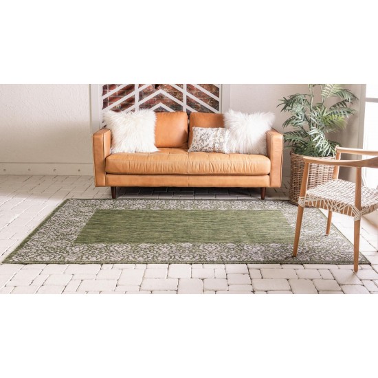 Rug Unique Loom Outdoor Border Green Rectangular 9' 10 x 13' 0