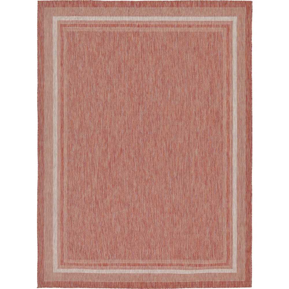Rug Unique Loom Outdoor Border Rust Red Rectangular 9' 0 x 12' 0 Rug Unique Loom Outdoor Border Rust Red Rectangular 9' 0 x 12' 0