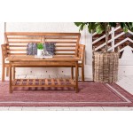 Rug Unique Loom Outdoor Border Rust Red Rectangular 9' 0 x 12' 0