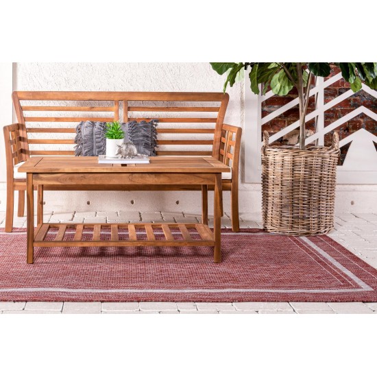 Rug Unique Loom Outdoor Border Rust Red Rectangular 9' 0 x 12' 0
