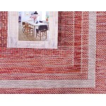 Rug Unique Loom Outdoor Border Rust Red Rectangular 9' 0 x 12' 0