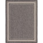 Rug Unique Loom Outdoor Border Black Rectangular 9' 0 x 12' 0