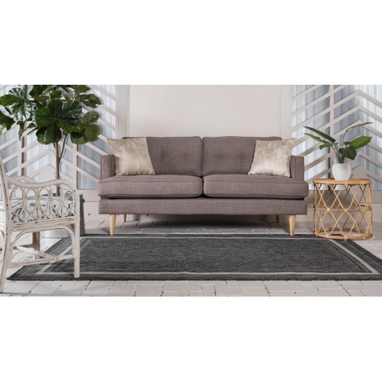 Rug Unique Loom Outdoor Border Black Rectangular 9' 0 x 12' 0