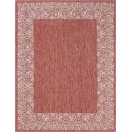 Rug Unique Loom Outdoor Border Rust Red Rectangular 9' 0 x 12' 0