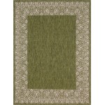 Rug Unique Loom Outdoor Border Green Rectangular 9' 0 x 12' 0