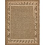 Rug Unique Loom Outdoor Border Brown Rectangular 9' 0 x 12' 0