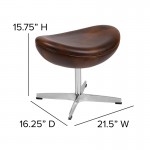 Bomber Jacket LeatherSoft Swivel Wing Chair and Ottoman Set
