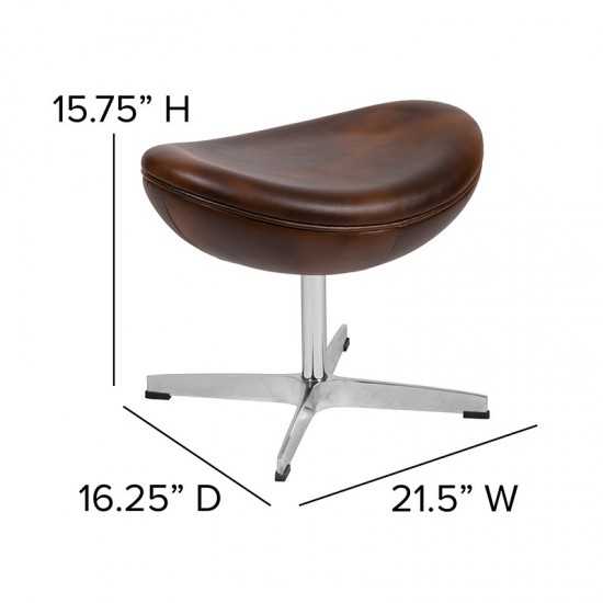 Bomber Jacket LeatherSoft Swivel Wing Chair and Ottoman Set