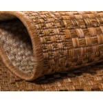 Rug Unique Loom Outdoor Border Light Brown Rectangular 9' 0 x 12' 0