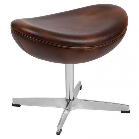 Bomber Jacket LeatherSoft Swivel Wing Chair and Ottoman Set