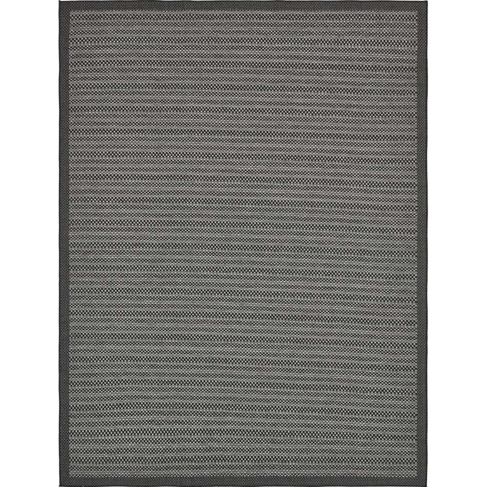 Rug Unique Loom Outdoor Border Gray Rectangular 9' 0 x 12' 0