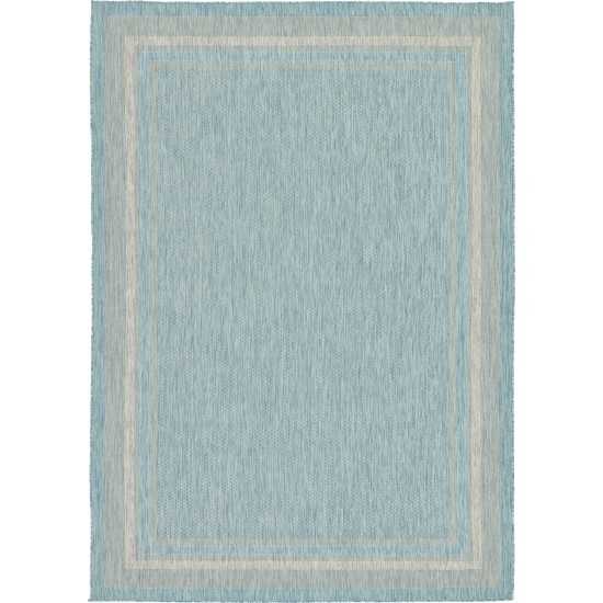 Rug Unique Loom Outdoor Border Aquamarine Rectangular 8' 0 x 11' 4