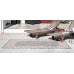 Rug Unique Loom Outdoor Border Charcoal Gray Rectangular 8' 0 x 11' 4
