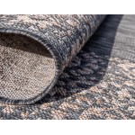 Rug Unique Loom Outdoor Border Charcoal Gray Rectangular 8' 0 x 11' 4