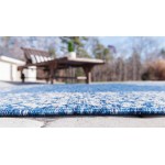 Rug Unique Loom Outdoor Border Blue Rectangular 8' 0 x 11' 4