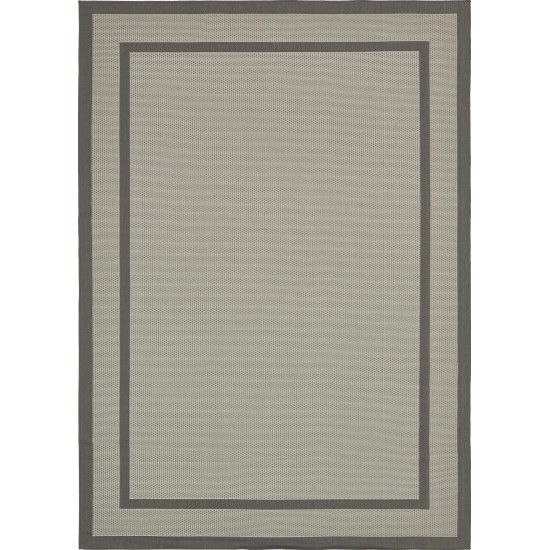 Rug Unique Loom Outdoor Border Gray Rectangular 8' 0 x 11' 4