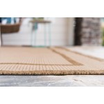 Rug Unique Loom Outdoor Border Brown Rectangular 8' 0 x 11' 4