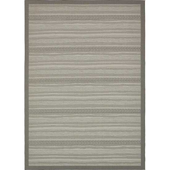 Rug Unique Loom Outdoor Border Gray Rectangular 8' 0 x 11' 4