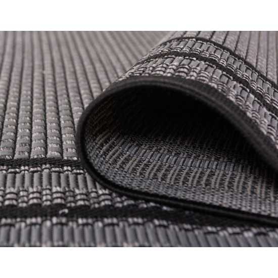 Rug Unique Loom Outdoor Border Gray Rectangular 8' 0 x 11' 4