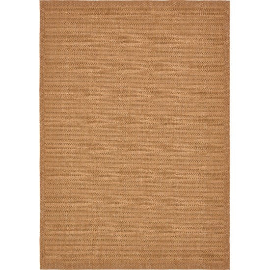 Rug Unique Loom Outdoor Border Light Brown Rectangular 8' 0 x 11' 4