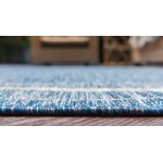 Rug Unique Loom Outdoor Border Blue Rectangular 7' 0 x 10' 0