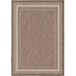 Rug Unique Loom Outdoor Border Brown Rectangular 7' 0 x 10' 0