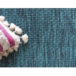 Rug Unique Loom Outdoor Border Teal Rectangular 7' 0 x 10' 0