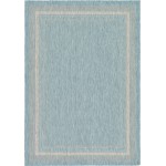 Rug Unique Loom Outdoor Border Aquamarine Rectangular 7' 0 x 10' 0