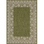 Rug Unique Loom Outdoor Border Green Rectangular 7' 0 x 10' 0