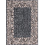 Rug Unique Loom Outdoor Border Charcoal Gray Rectangular 7' 0 x 10' 0