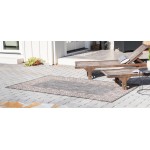 Rug Unique Loom Outdoor Border Charcoal Gray Rectangular 7' 0 x 10' 0