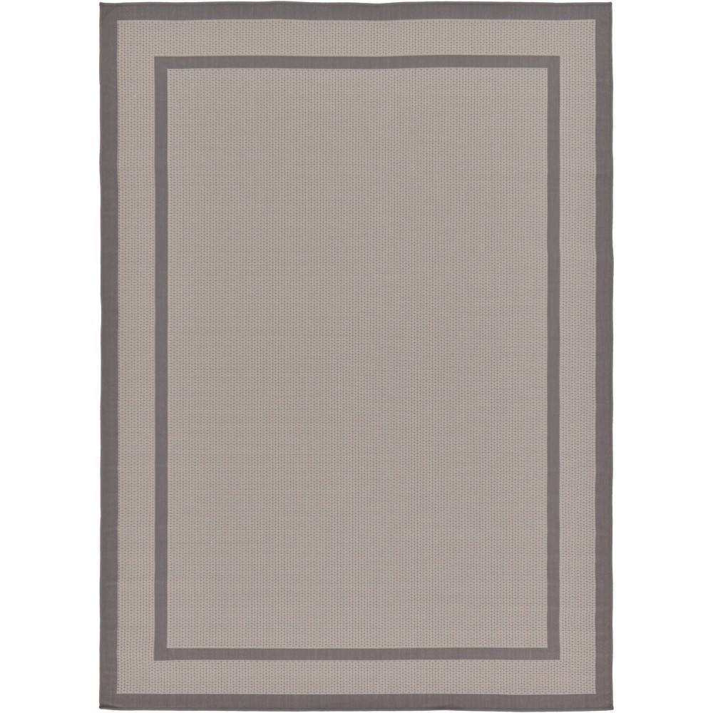 Rug Unique Loom Outdoor Border Gray Rectangular 7' 0 x 10' 0 Rug Unique Loom Outdoor Border Gray Rectangular 7' 0 x 10' 0