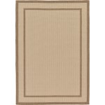 Rug Unique Loom Outdoor Border Brown Rectangular 7' 0 x 10' 0