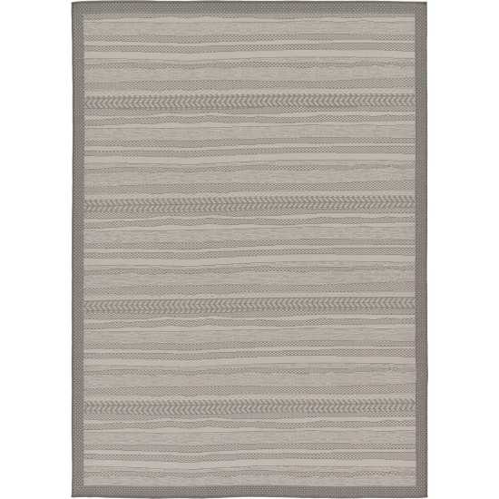 Rug Unique Loom Outdoor Border Gray Rectangular 7' 0 x 10' 0