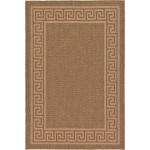 Rug Unique Loom Outdoor Border Brown Rectangular 7' 0 x 10' 0
