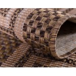 Rug Unique Loom Outdoor Border Brown Rectangular 7' 0 x 10' 0