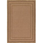 Rug Unique Loom Outdoor Border Brown Rectangular 7' 0 x 10' 0