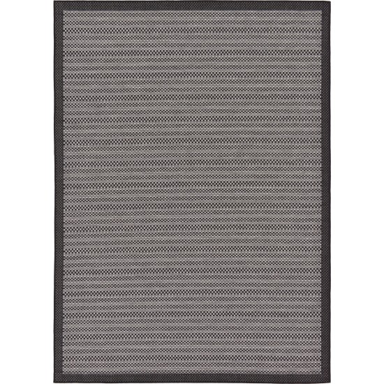 Rug Unique Loom Outdoor Border Gray Rectangular 7' 0 x 10' 0