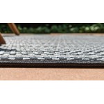 Rug Unique Loom Outdoor Border Gray Rectangular 7' 0 x 10' 0