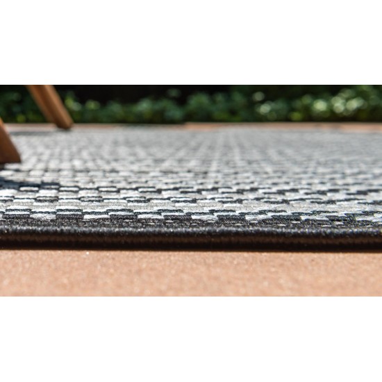Rug Unique Loom Outdoor Border Gray Rectangular 7' 0 x 10' 0