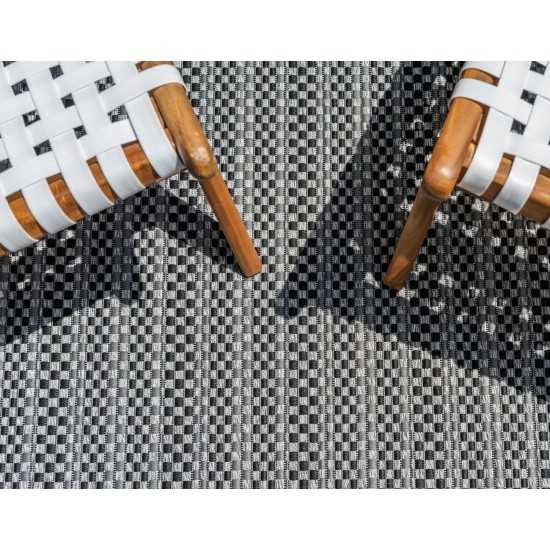 Rug Unique Loom Outdoor Border Gray Rectangular 7' 0 x 10' 0