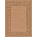 Rug Unique Loom Outdoor Border Light Brown Rectangular 7' 0 x 9' 7