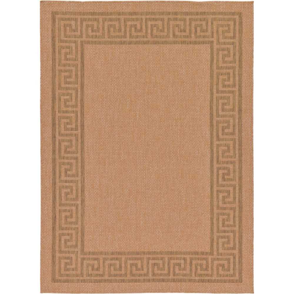 Rug Unique Loom Outdoor Border Light Brown Rectangular 7' 0 x 9' 7 Rug Unique Loom Outdoor Border Light Brown Rectangular 7' 0 x 9' 7